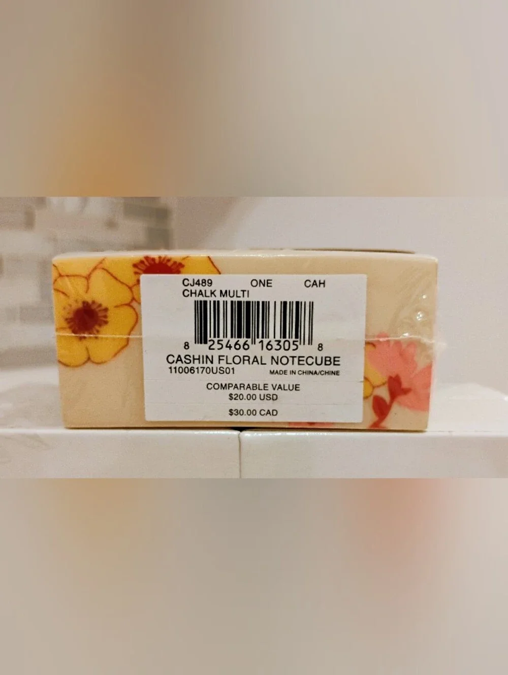 NEW Coach Cashin Floral Notecube - Chalk Multi